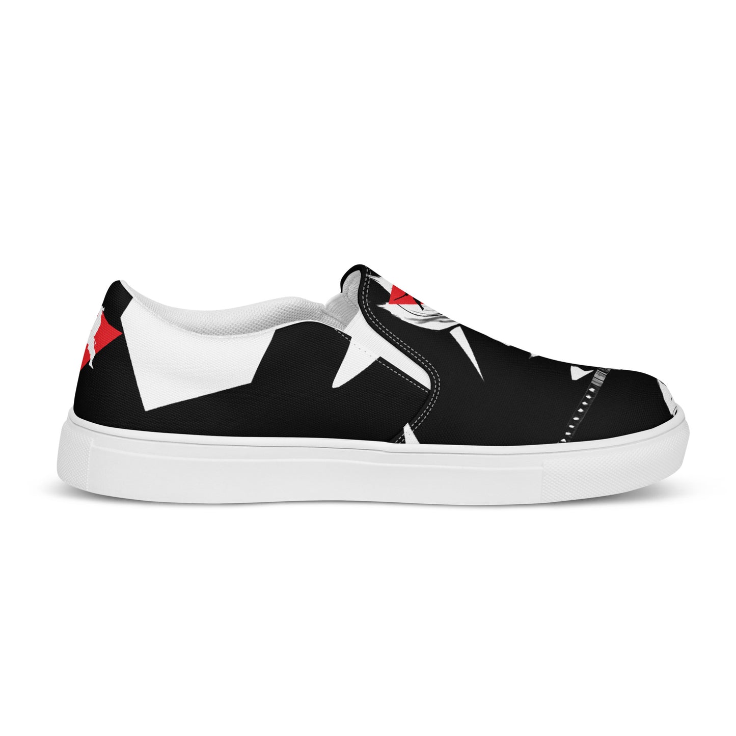 Red and black greyscale | Men’s slip-on canvas shoes