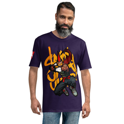 Mohawk FireSaber - Purple BG - Premium Print - Men's t-shirt