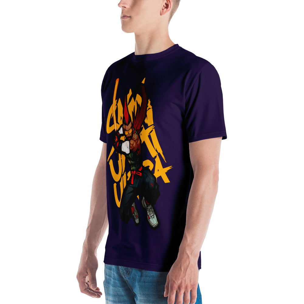 Mohawk FireSaber - Purple BG - Premium Print - Men's t-shirt