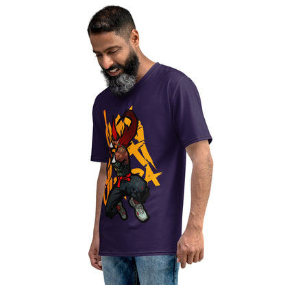 Mohawk FireSaber - Purple BG - Premium Print - Men's t-shirt