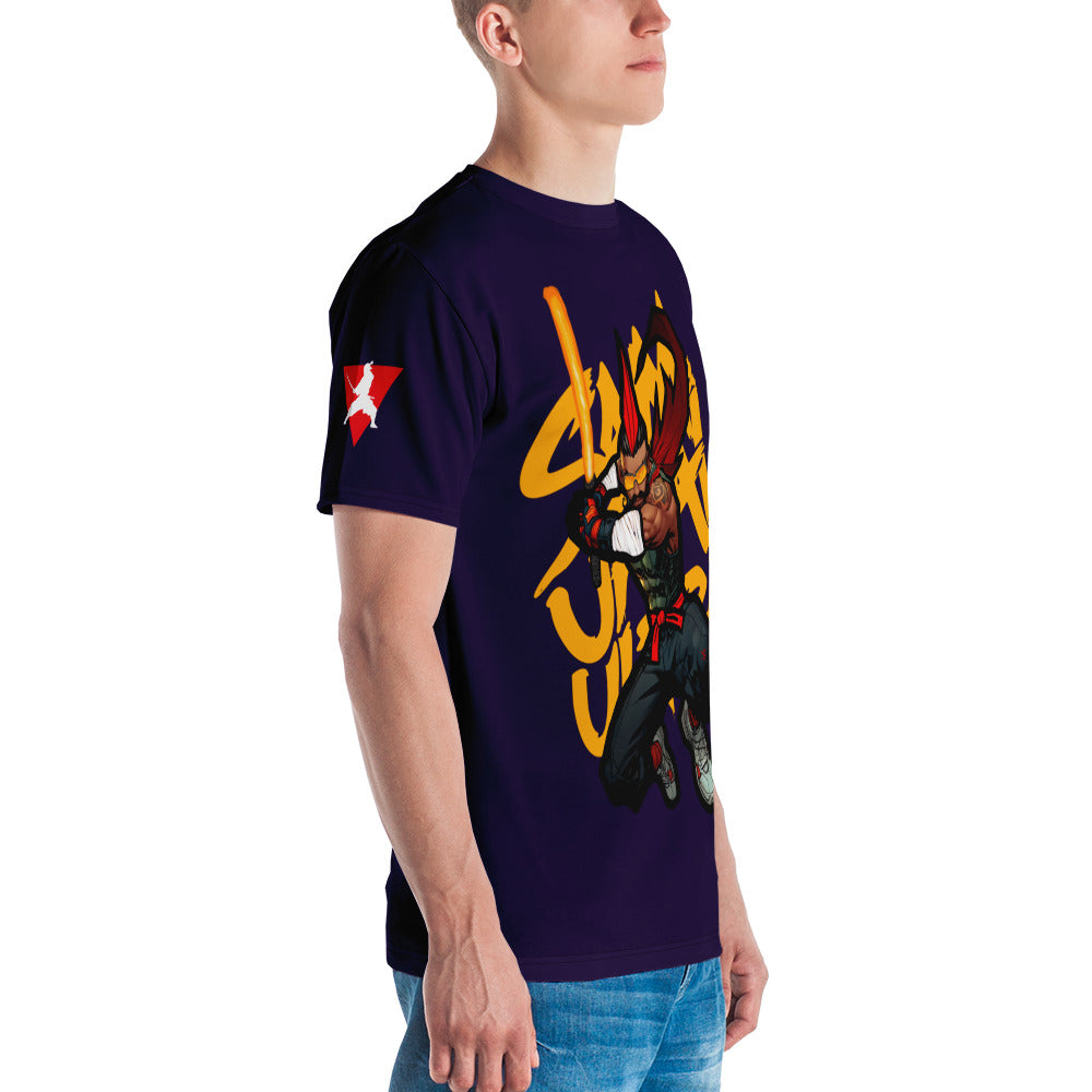 Mohawk FireSaber - Purple BG - Premium Print - Men's t-shirt