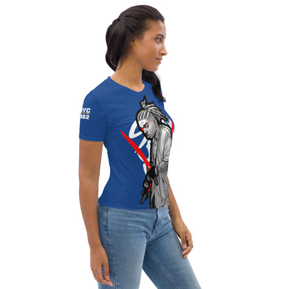 Reluctant Patch - Blue - AOP Women's T-shirt