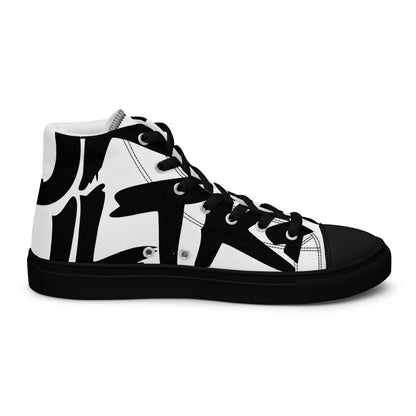 Red & black greyscale twins | Men’s high top canvas shoes