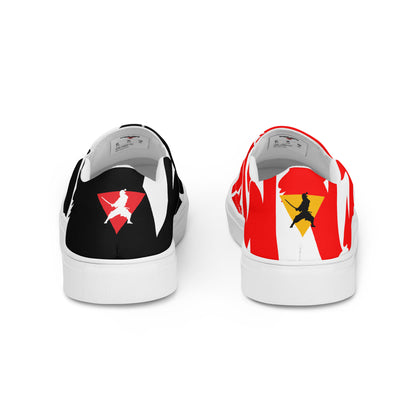 Red and black greyscale | Men’s slip-on canvas shoes