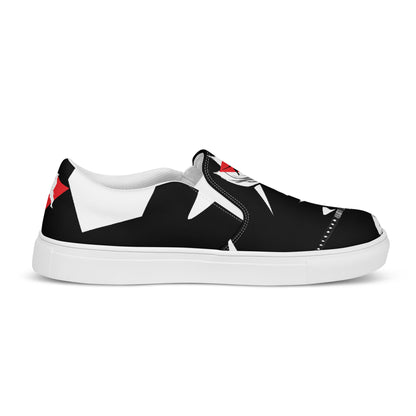 Red and black greyscale | Men’s slip-on canvas shoes