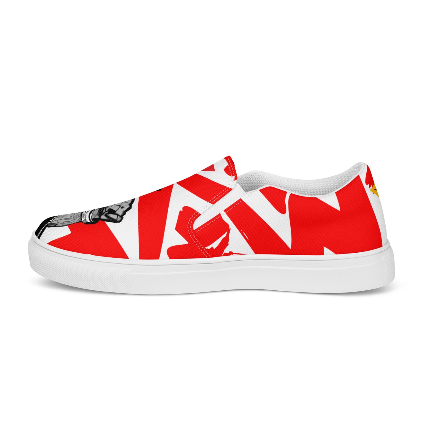 Red and black greyscale | Men’s slip-on canvas shoes